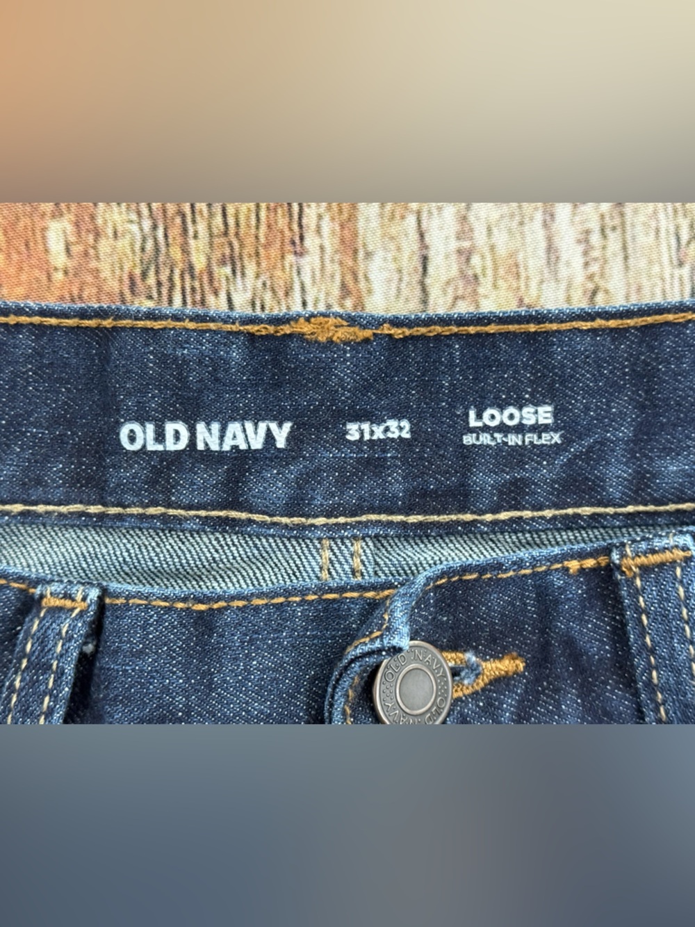 Men's Old Navy Loose Fit, Built in Flex, Dark Wash Denim Jeans, Size 31x32 - Picture 2 of 12